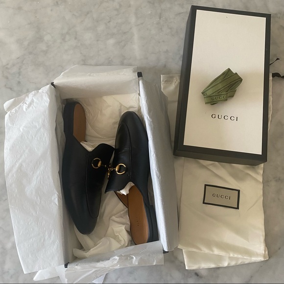 Gucci Shoes - Gucci Princetown horsebit mule loafers black leather with box 37.5